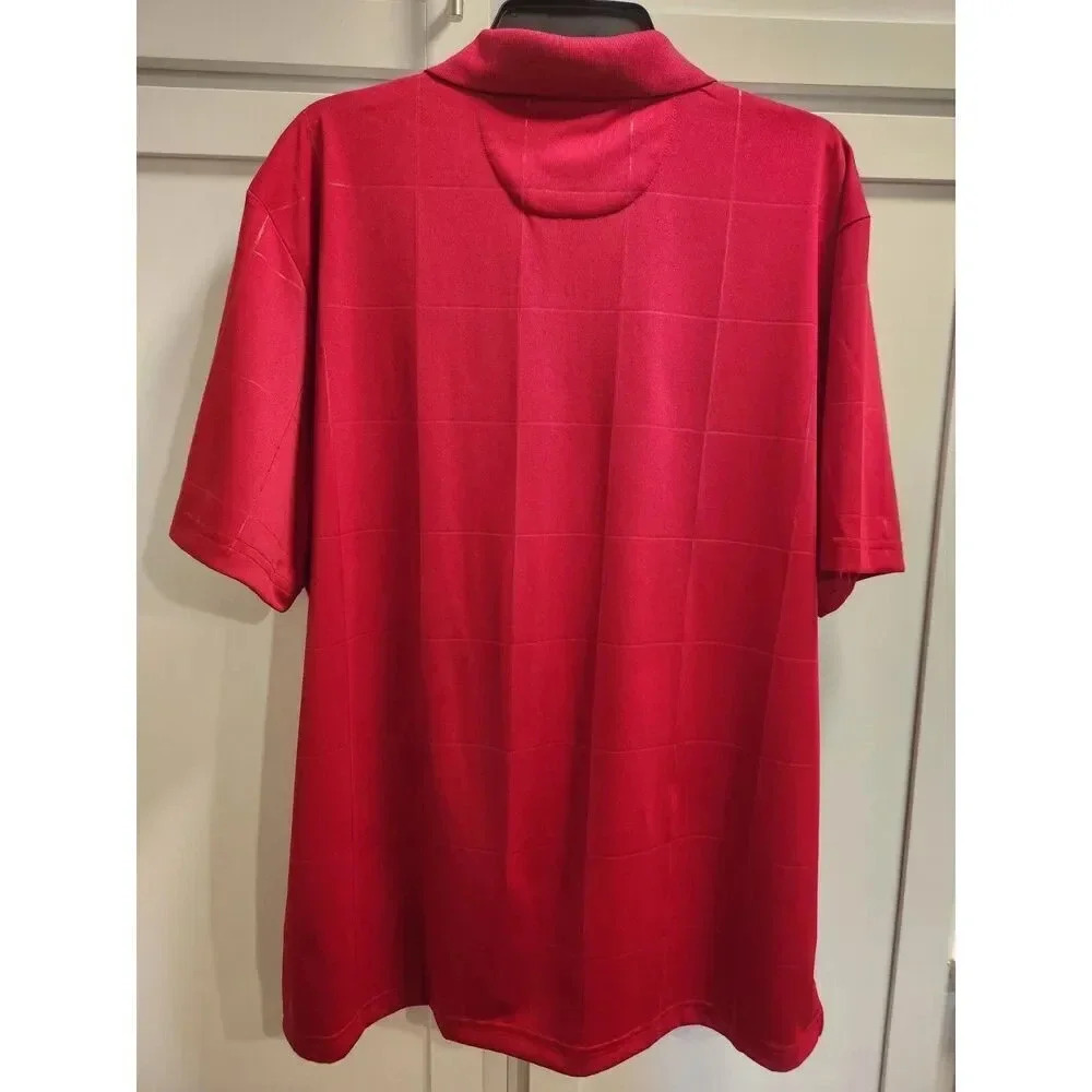 NWT CHAPS Performance Logo Golf Polo Red Grid Breathable XL Men's - Picture 2 of 8
